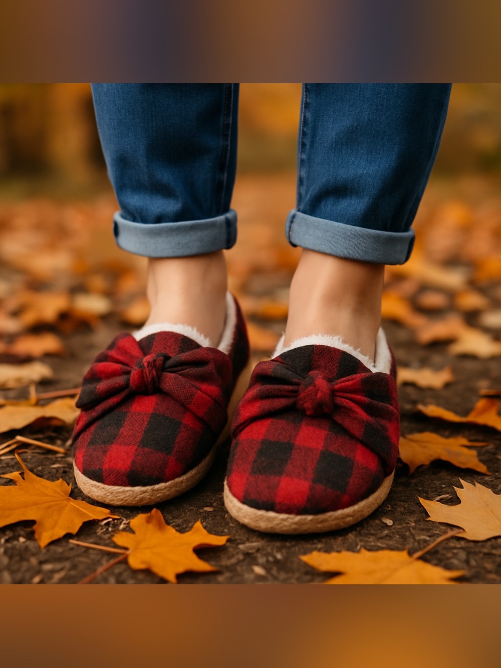 Toms Plaid Bow Shoes